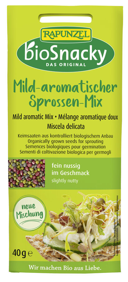 Rapunzel Mild Aromatischer Sprossen Mix BioSnacky 40g Kamelur