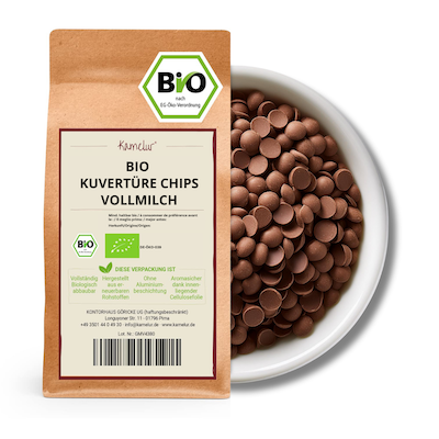 Vollmilch Bio Kuvertüre Chips von Kamelur