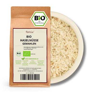 Bio Haselnüsse geröstet & gemahlen